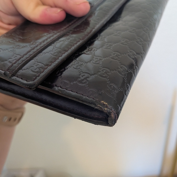 Gucci Guccisima Patent Leather Deep Purple Long Snap Wallet - Picture 10 of 16